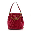 Velvet Matelasse GG Marmont Bucket Bag Light Raspberry Rose