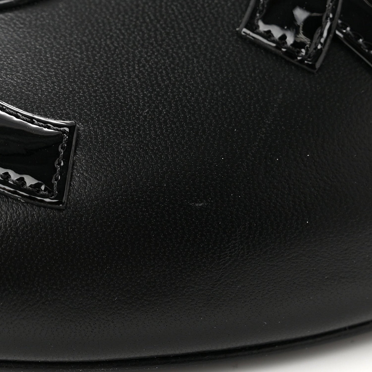 Lambskin Patent Calfskin CC Cutout Mules 40.5 Black