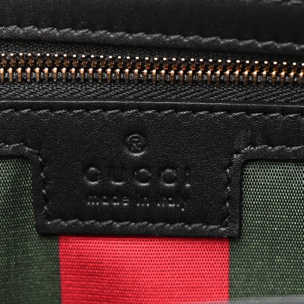 GG Emblem Monogram Wallet With Strap Beige Ebony Black