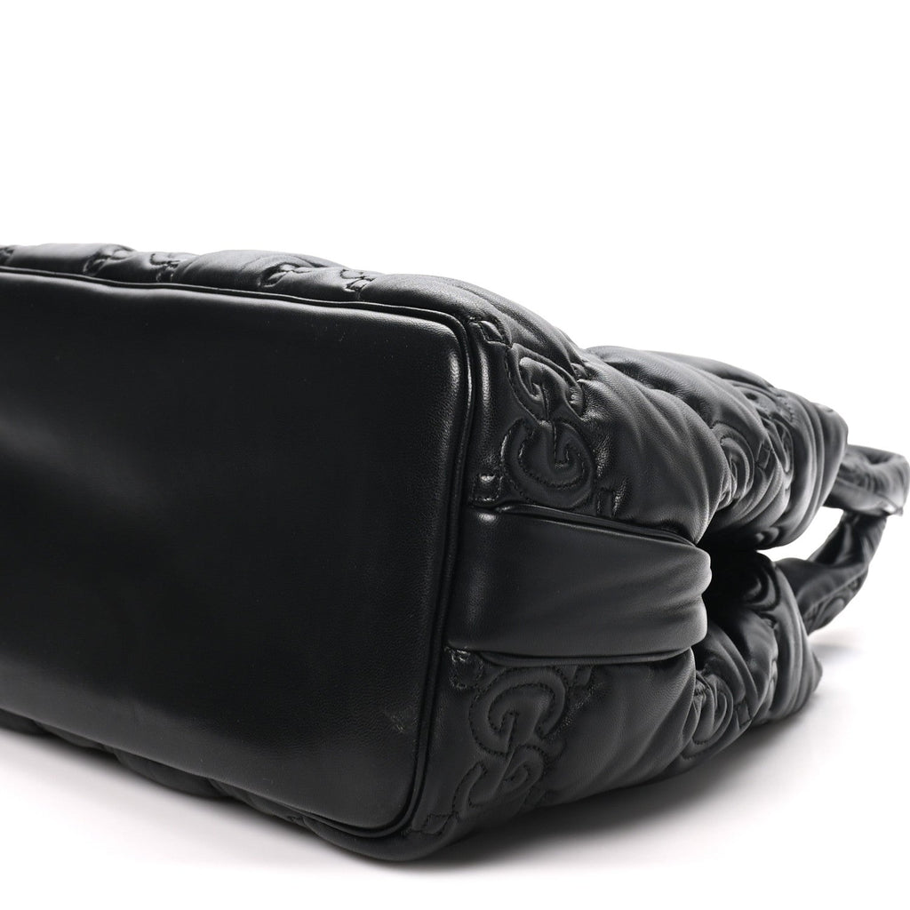 Calfskin GG Matelasse Large Tote Black