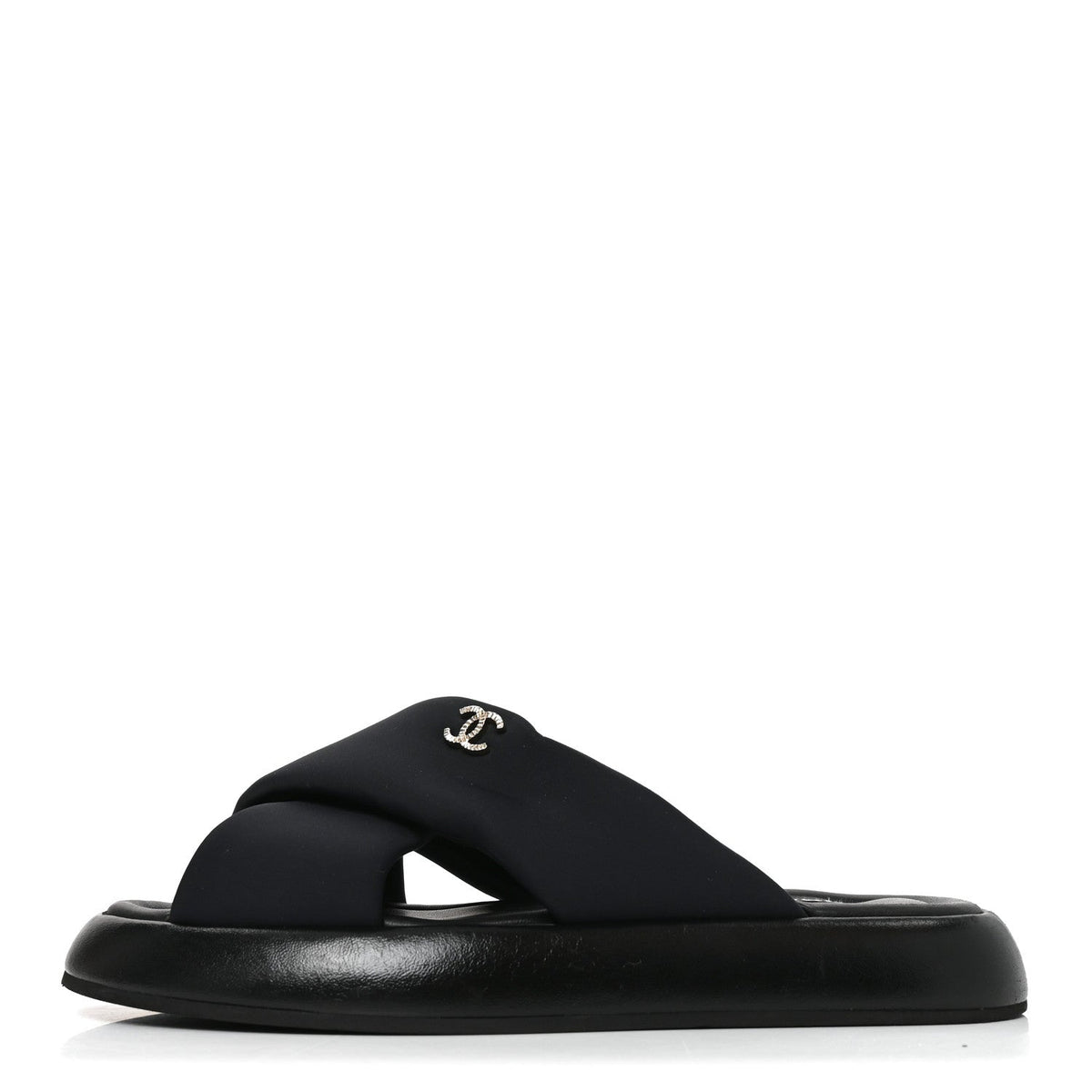 Fabric CC Mules Sandals 38 Black