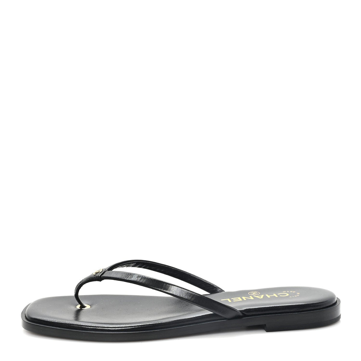 Goatskin CC Times Square Thong Sandals 39 Black