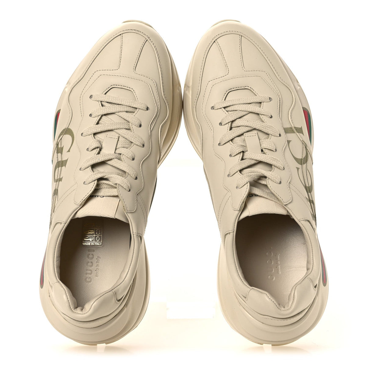 Calfskin Logo Womens Rhyton Sneakers 41 Ivory