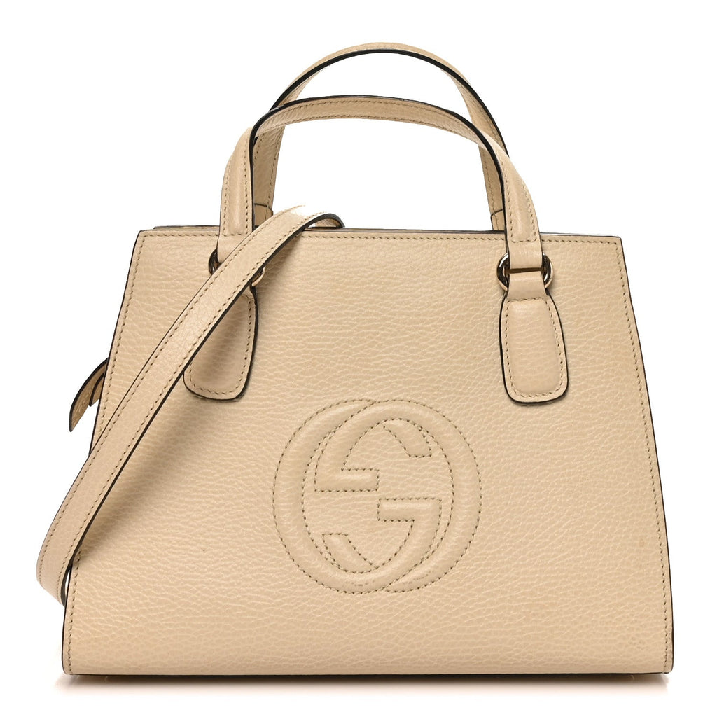 Dollar Calfskin Medium Soho Top Handle Satchel Ivoire