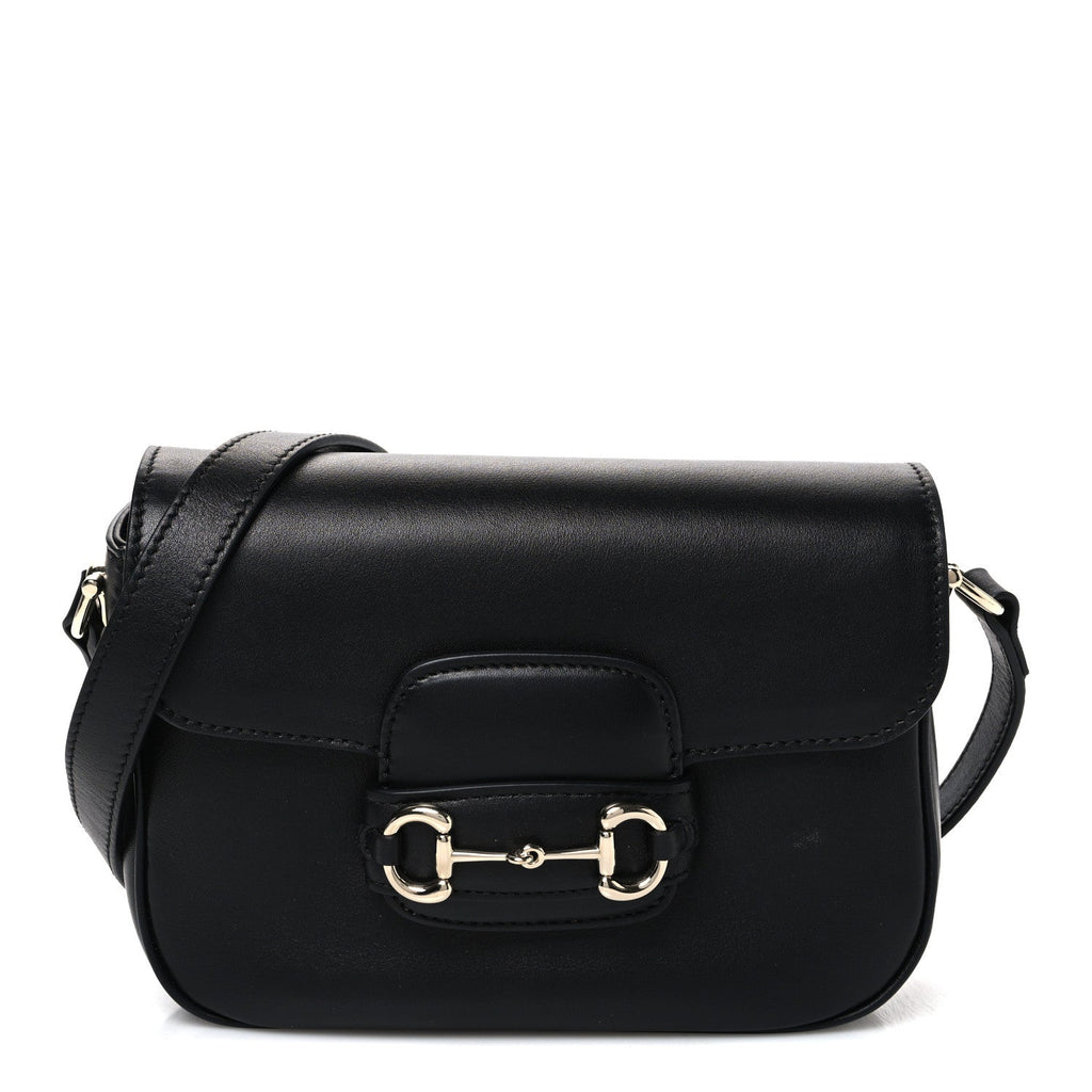 Arabella Calfskin Horsebit 1955 Small Shoulder Bag  Black