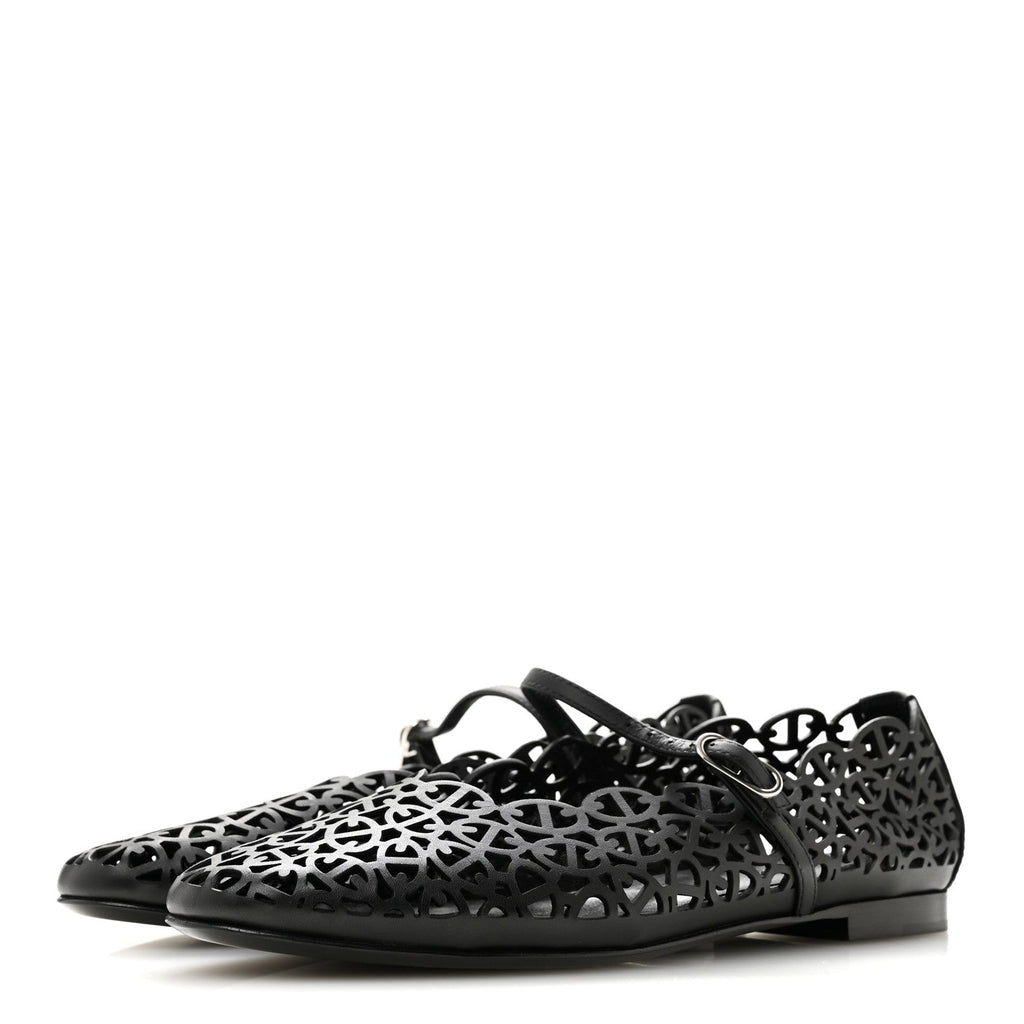 Calfskin Chaine d'Ancre Meli Ballet Flats 38 Black