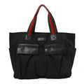 GG Monogram Medium Web Handle Double Pocket Tote Black