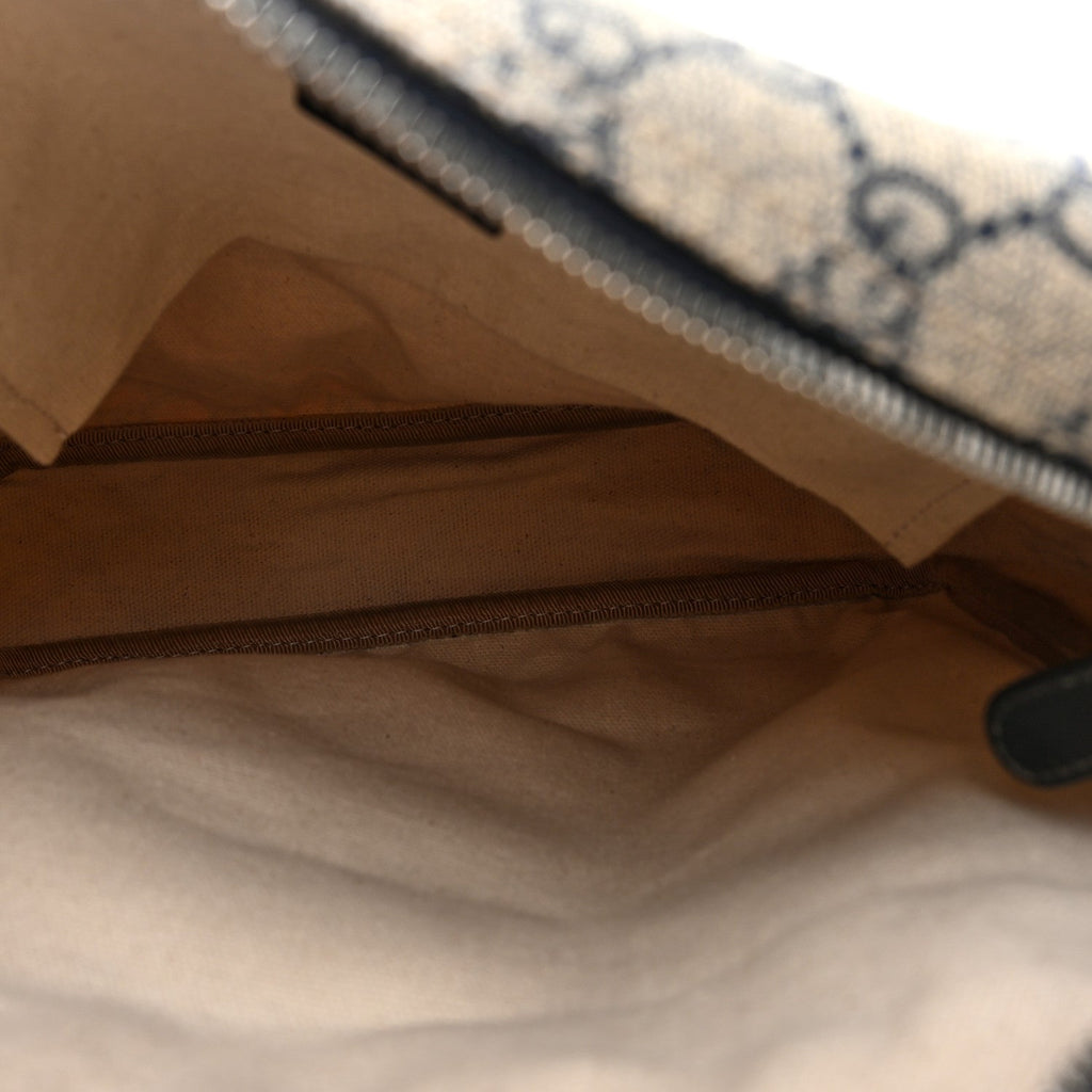 GG Plus Monogram Selleria Calfskin Medium Messenger Bag Beige Blue