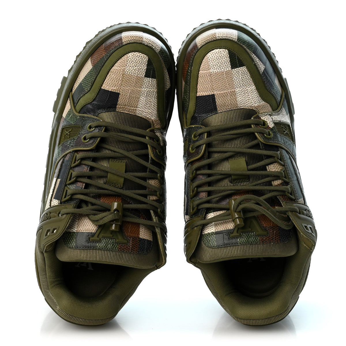 Damoflage Mens LV Trainer Maxi Sneakers 8 Green