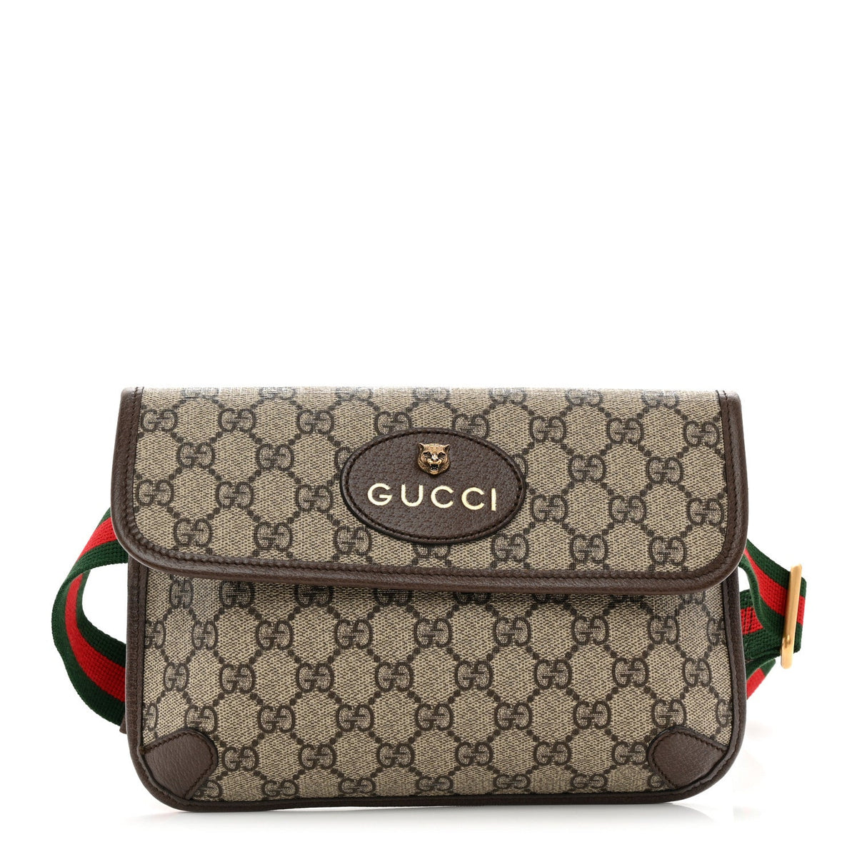 GG Supreme Monogram Neo Vintage Web Belt Bag Brown