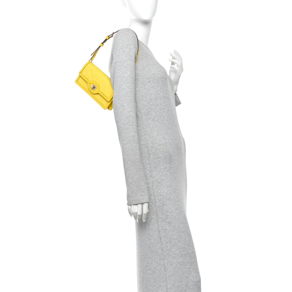 GG Monogram Scratch Lux Calfskin Mini Luce Shoulder Bag Yellow