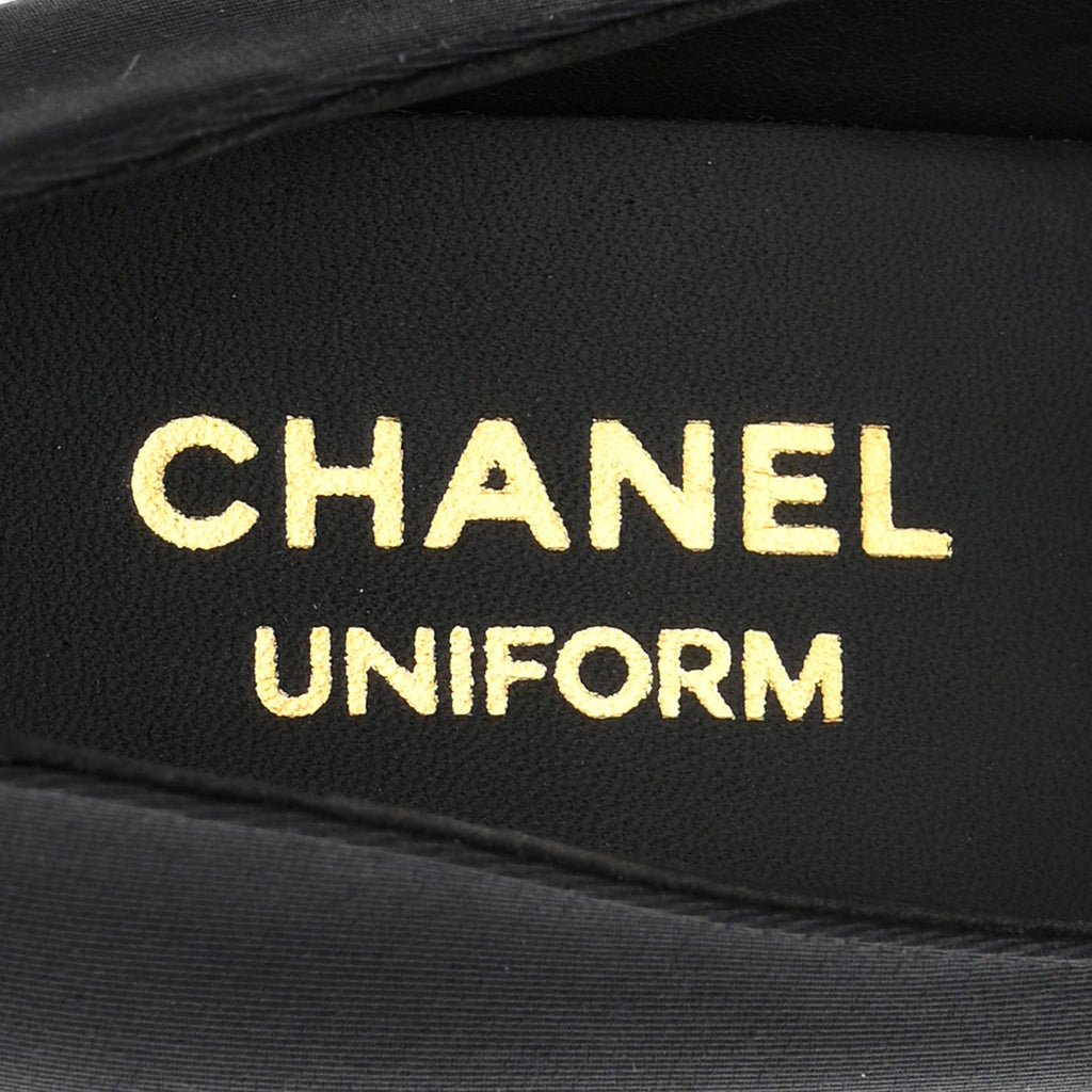 Grosgrain Cap Toe Uniform Pumps 35 Black
