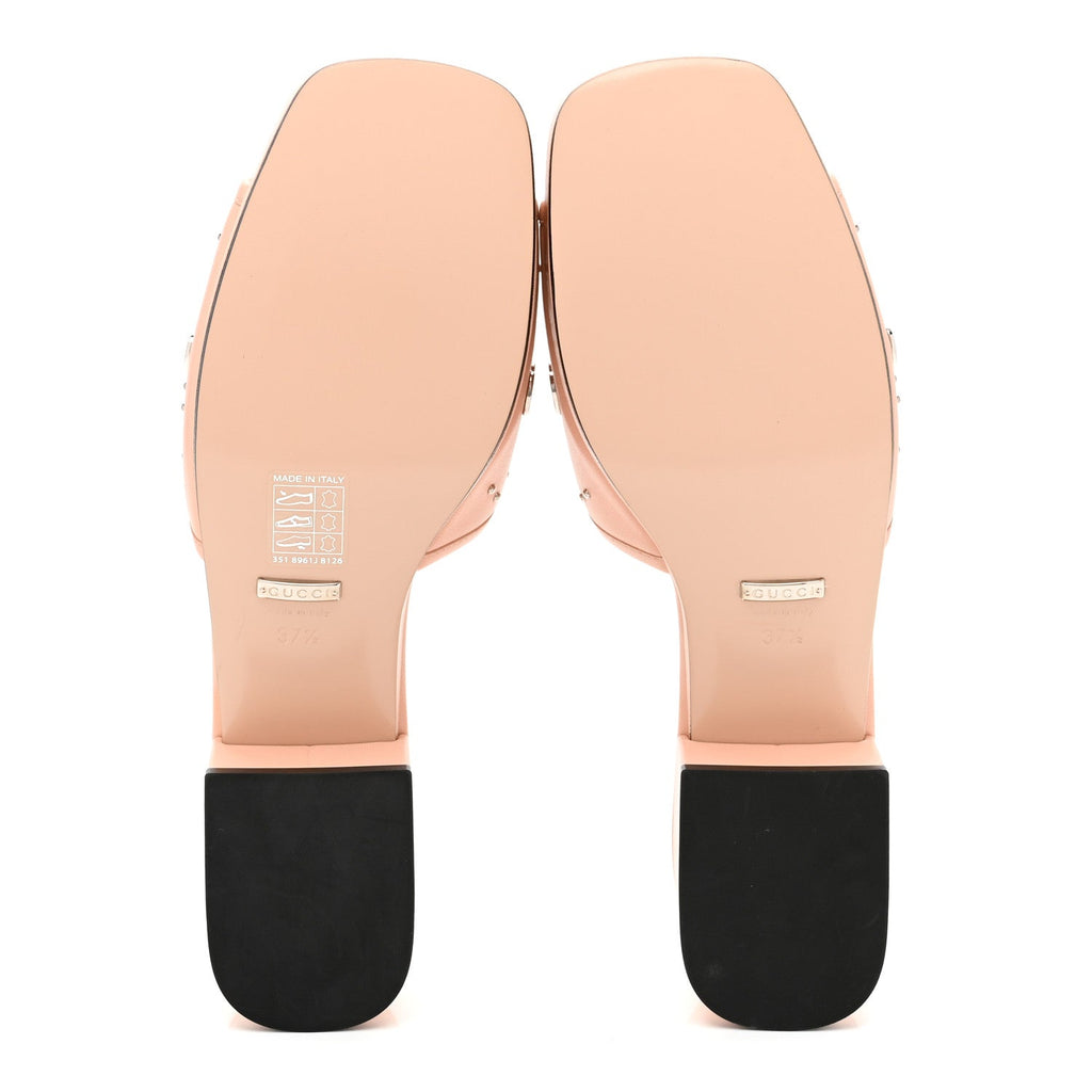 Malaga Kid Interlocking G Studs 25/50mm Platform Sandals 37.5 Perfect Pink