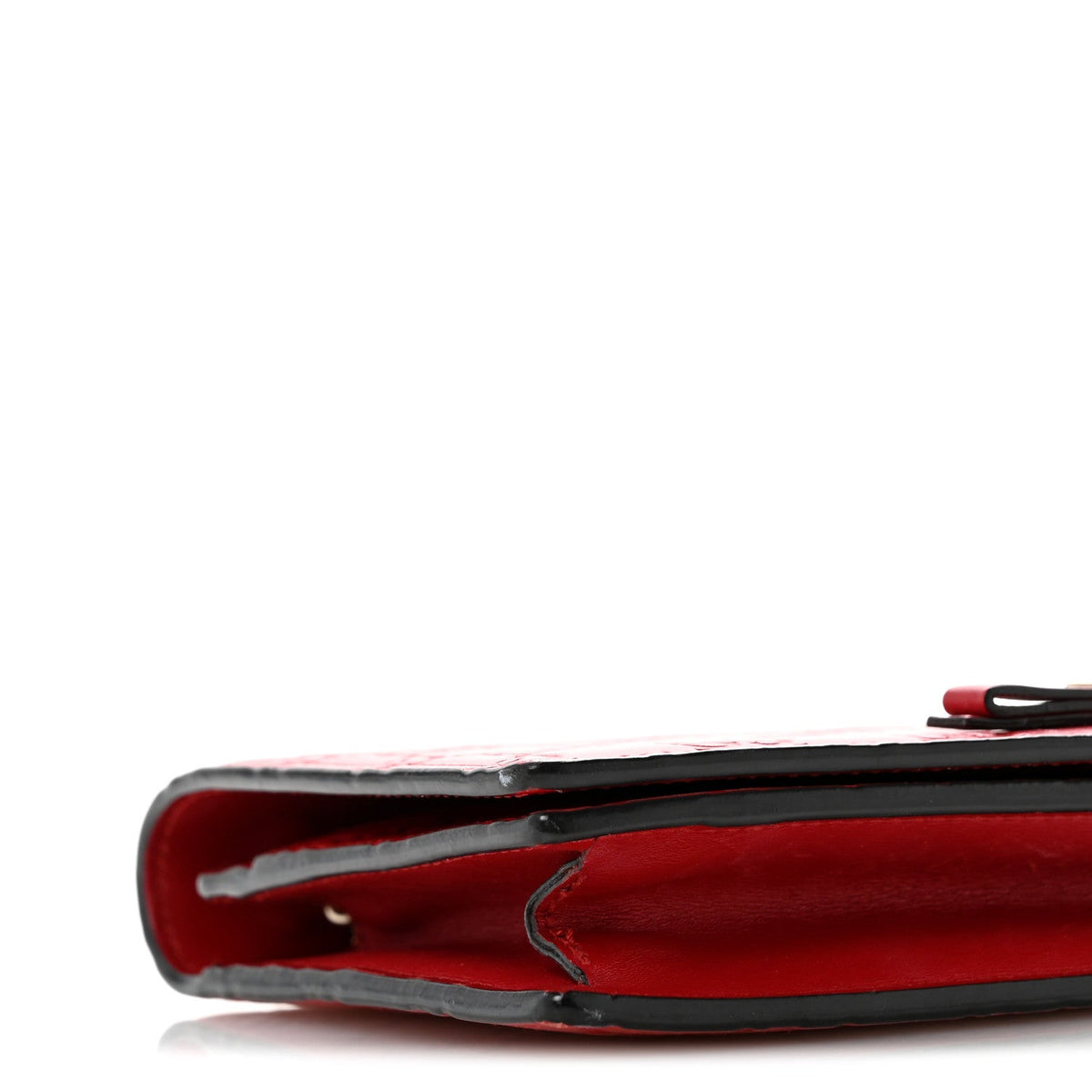 Guccissima Signature Bowy Chain Wallet Hibiscus Red