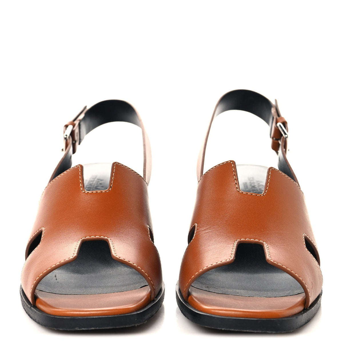 Calfskin Elbe 60 Sandals 38 Marron Glaise