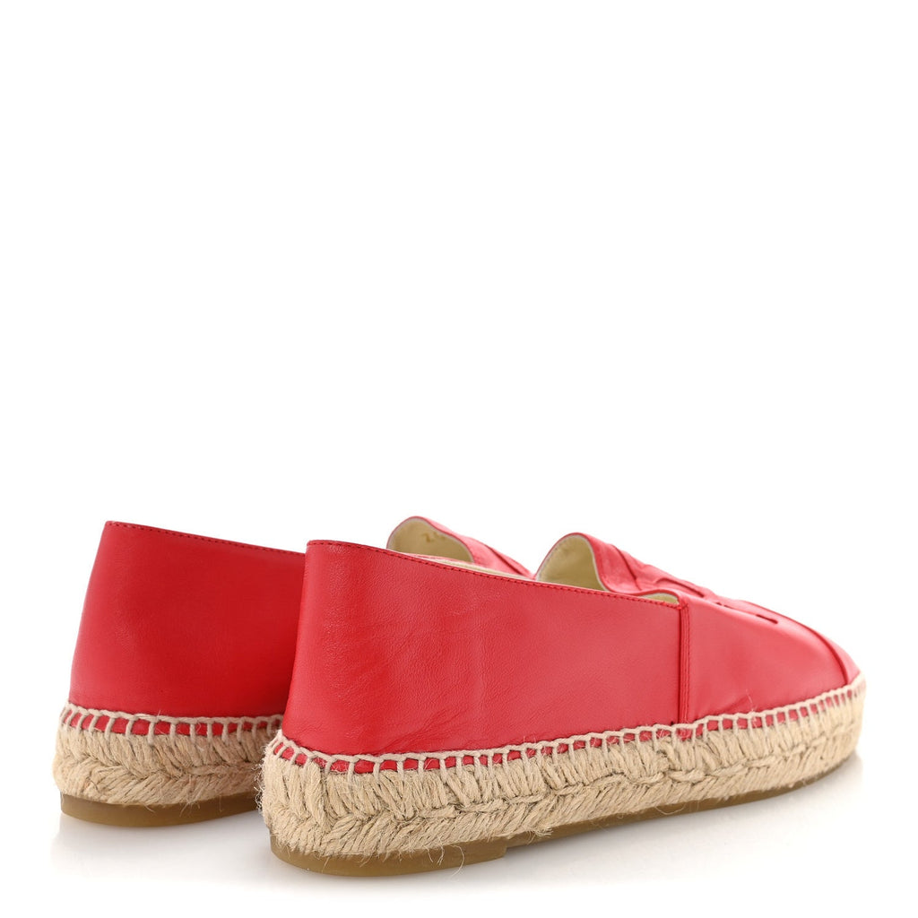 Lambskin CC Espadrilles 39 Red