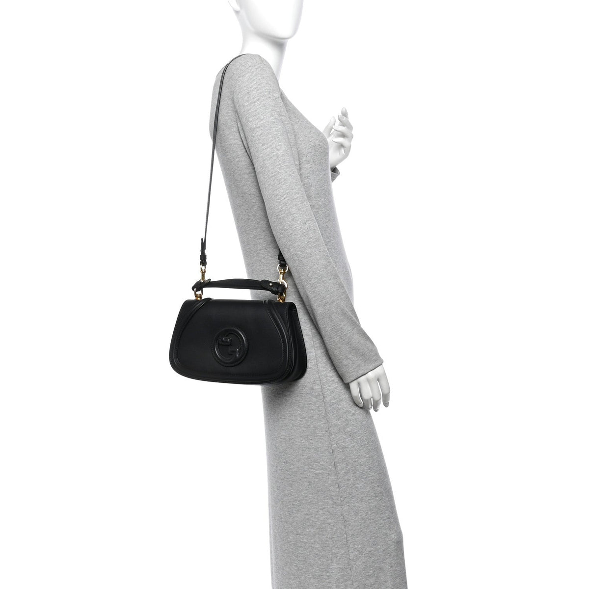 Roxy Calfskin Medium Blondie Top Handle Bag Black