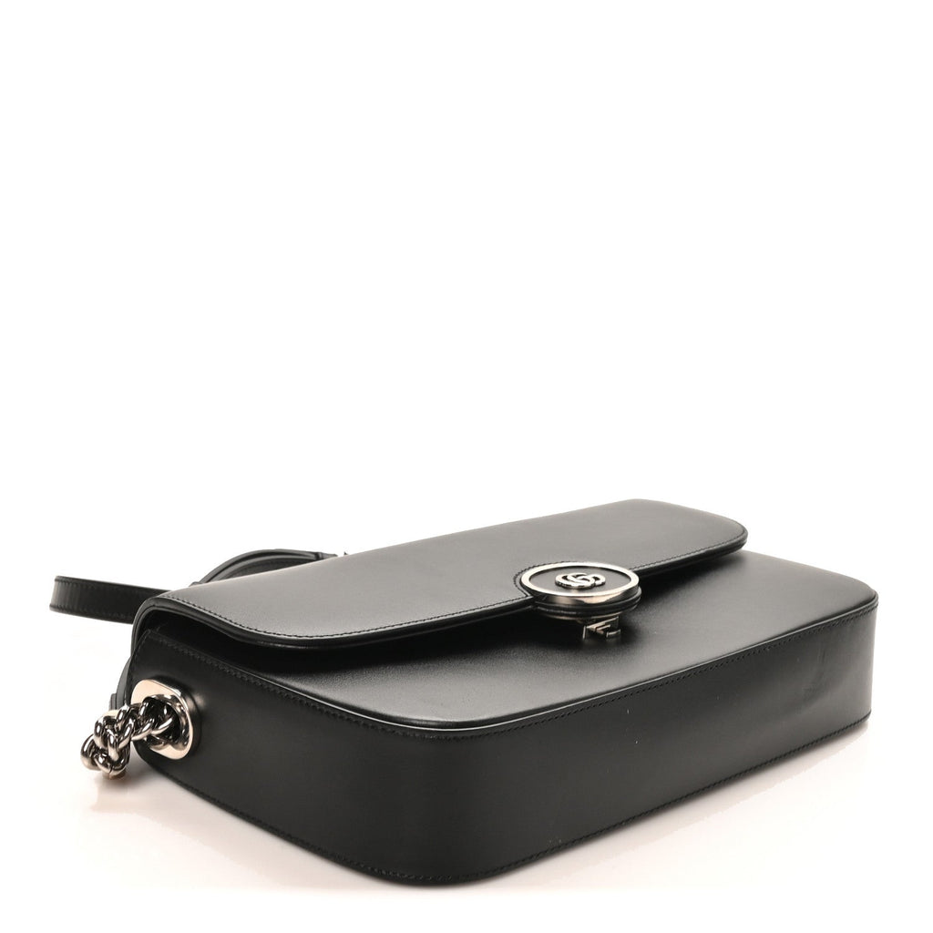 Senna Calfskin Petite GG Top Handle Shoulder Bag Black