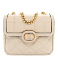 Calfskin Quilted Mini Deco Shoulder Bag Mystic White
