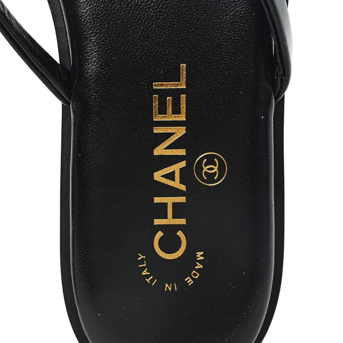 Goatskin CC Times Square Thong Sandals 39 Black