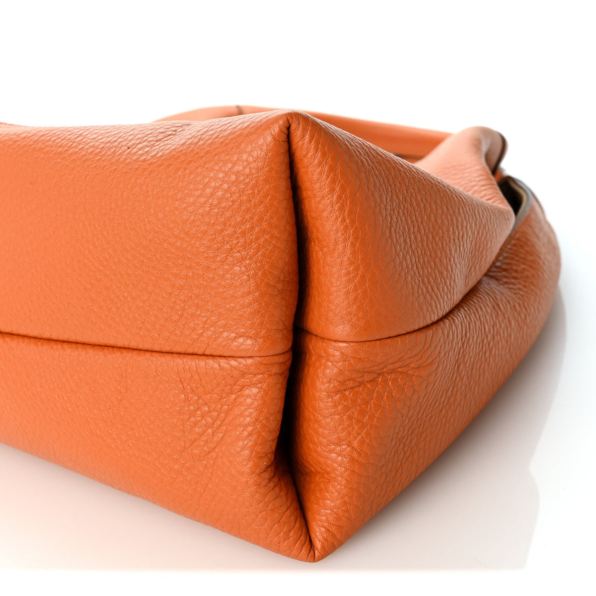 Grained Calfskin Softbit Maxi Shoulder Bag Orange