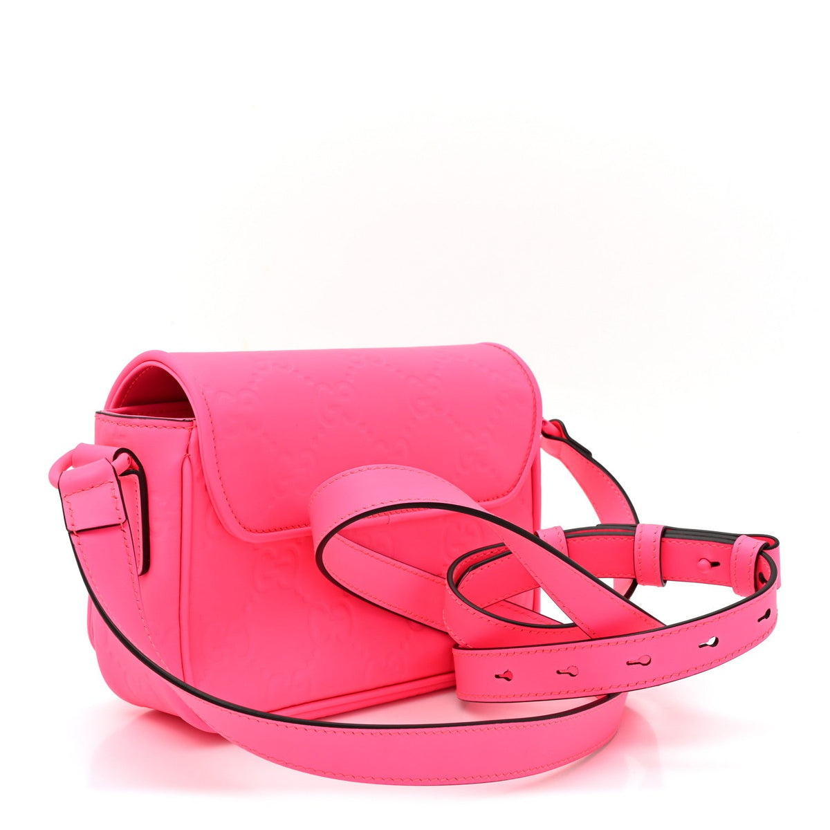 Calfskin GG Rubber effect Super Mini Bag  Pink