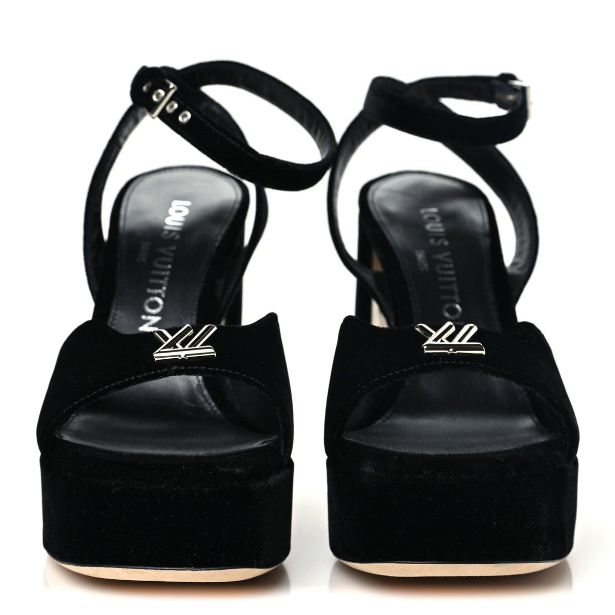 Calfskin Maya Platform Sandals 36 Black