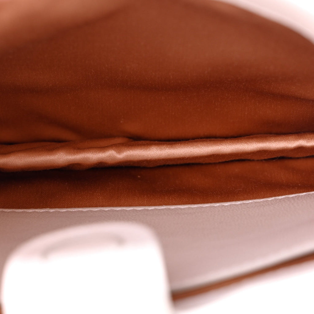 Calfskin Horsebit Slim Shoulder Bag White