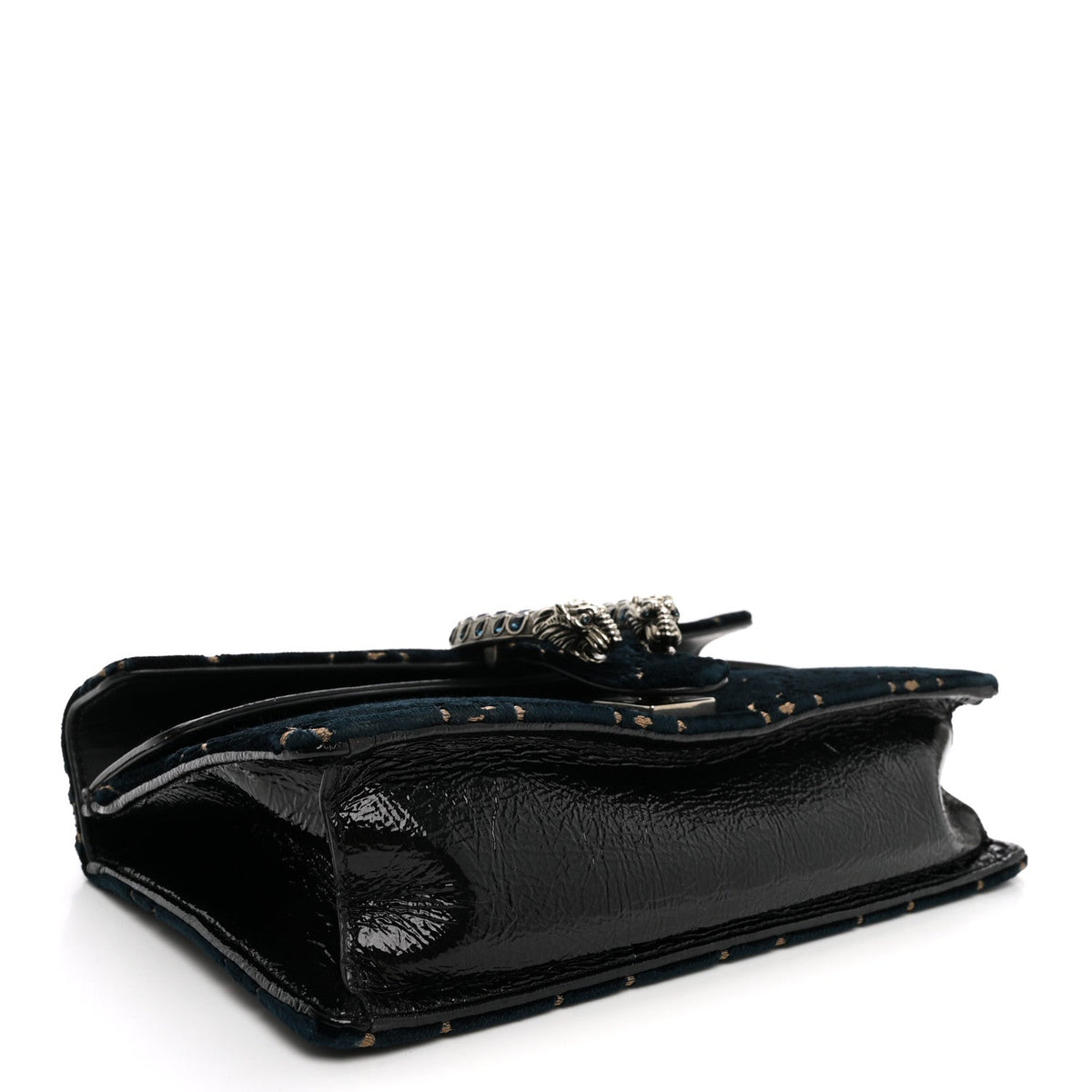 Velvet Skipper Crystal GG Monogram Small Dionysus Shoulder Bag Blue Beige Black