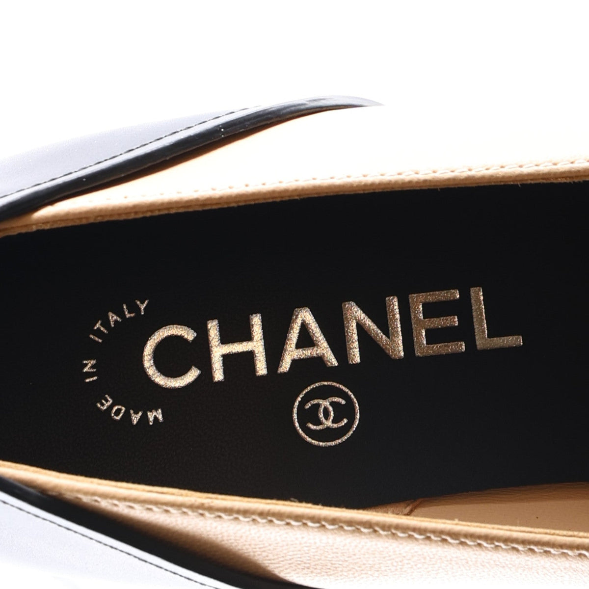 Lambskin Calfskin Cap Toe Pumps 40 Black Beige