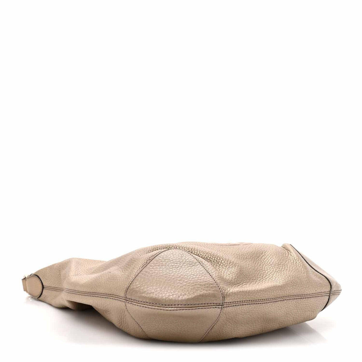 Metallic Pebbled Calfskin Medium Soho Chain Hobo Golden Beige