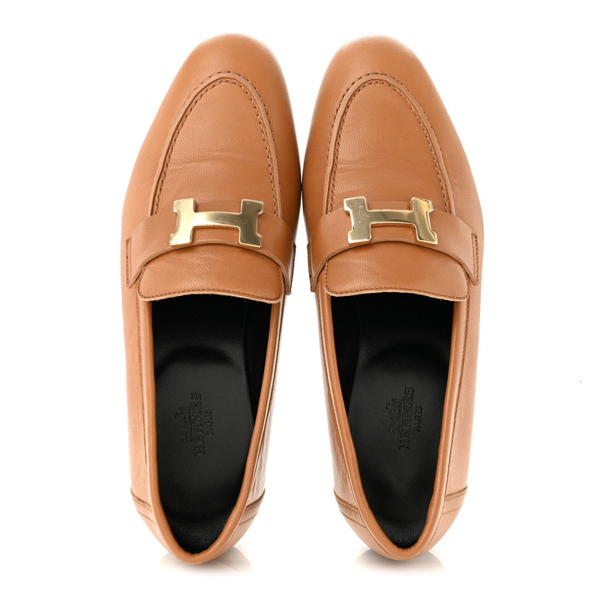 Goatskin Womens Paris Loafers 36.5 Gold