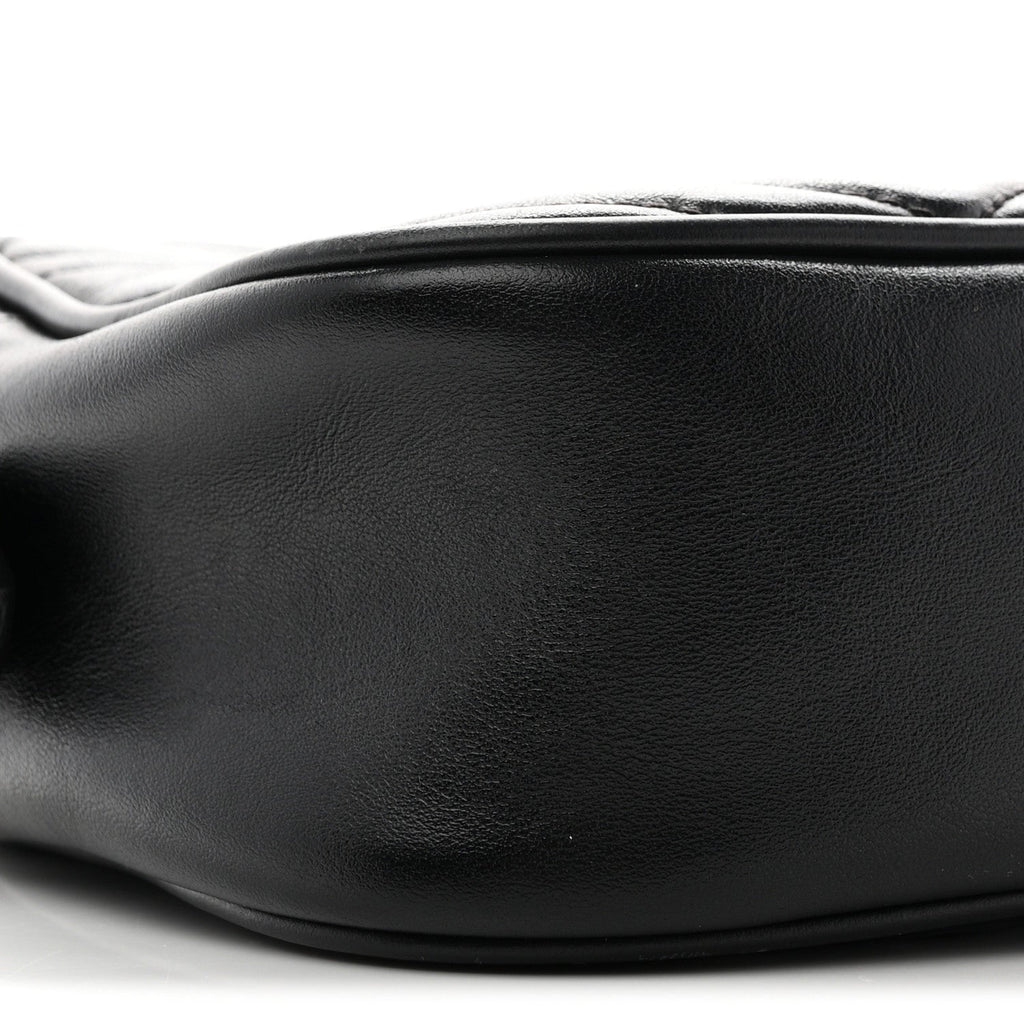 Calfskin Matelasse Small GG Marmont Chain Shoulder Bag Black
