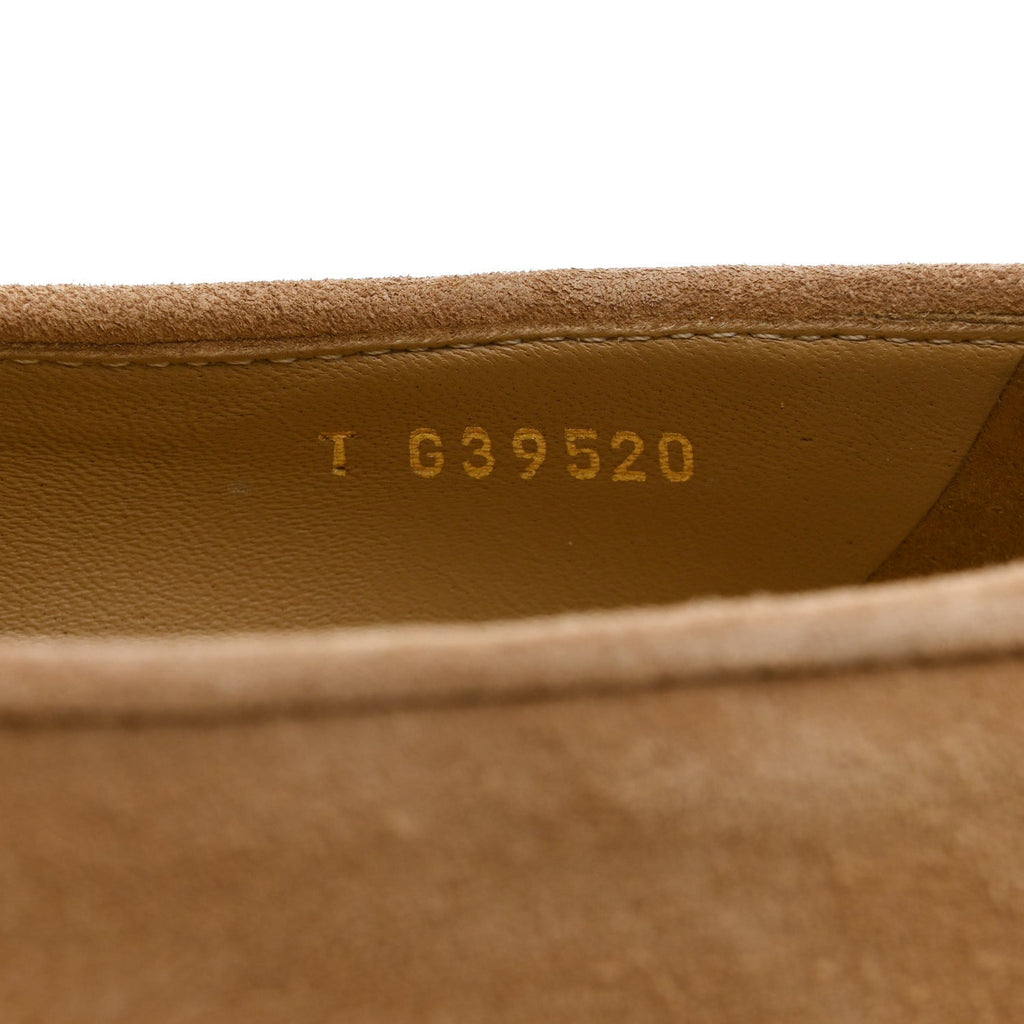Suede Metal CC Mocassin Loafers 37 Beige