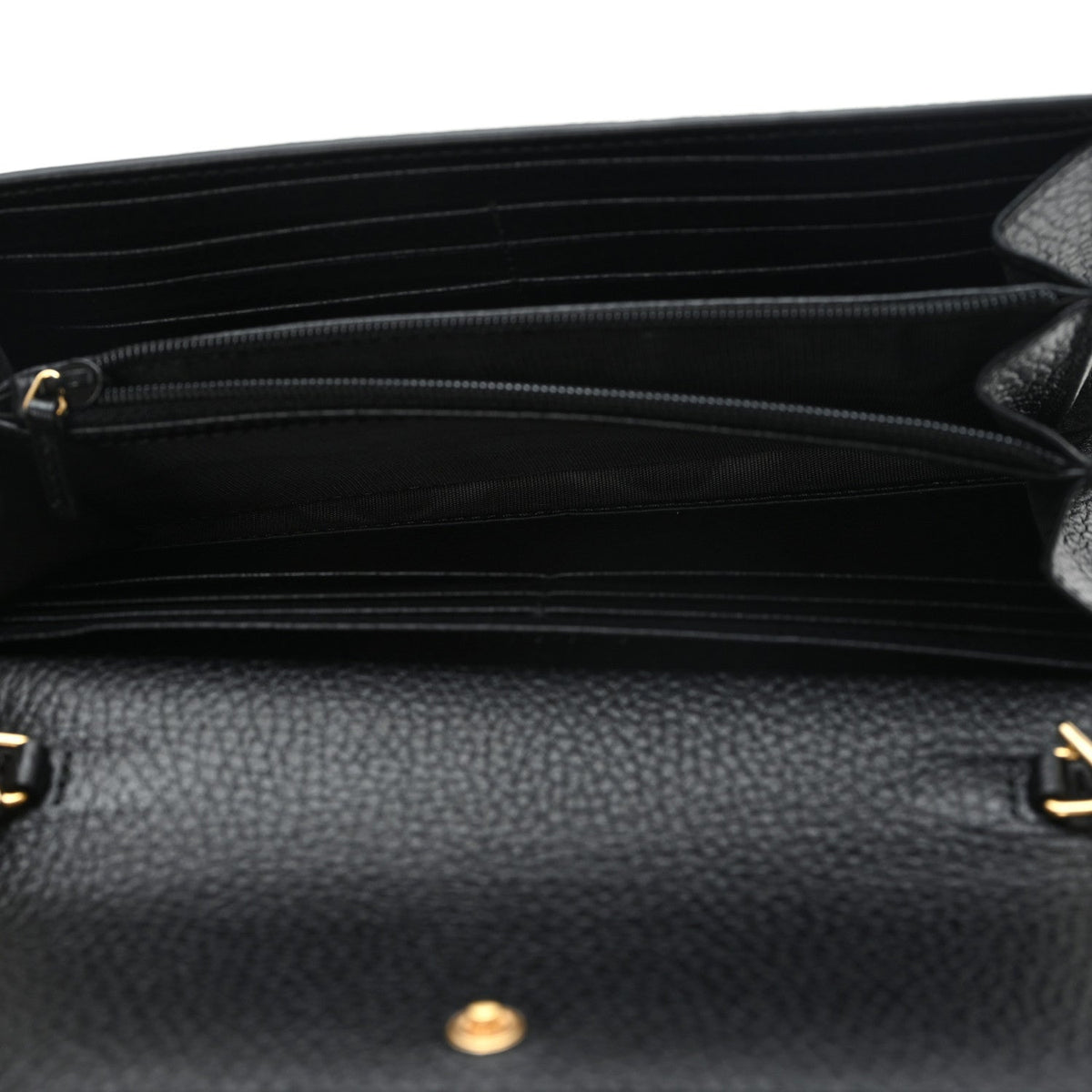 Dollar Calfskin GG Supreme Monogram Petite GG Marmont Wallet Chain Bag Black Beige Ebony