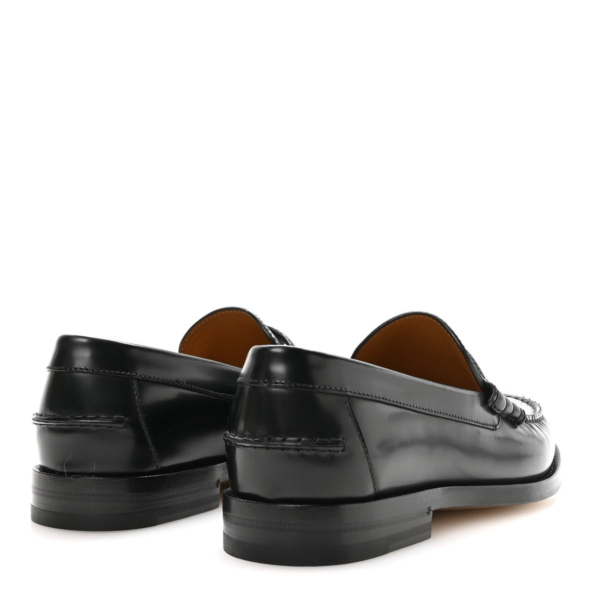 Calfskin Mens Interlocking G Millennial Ribot Loafers 8 Black