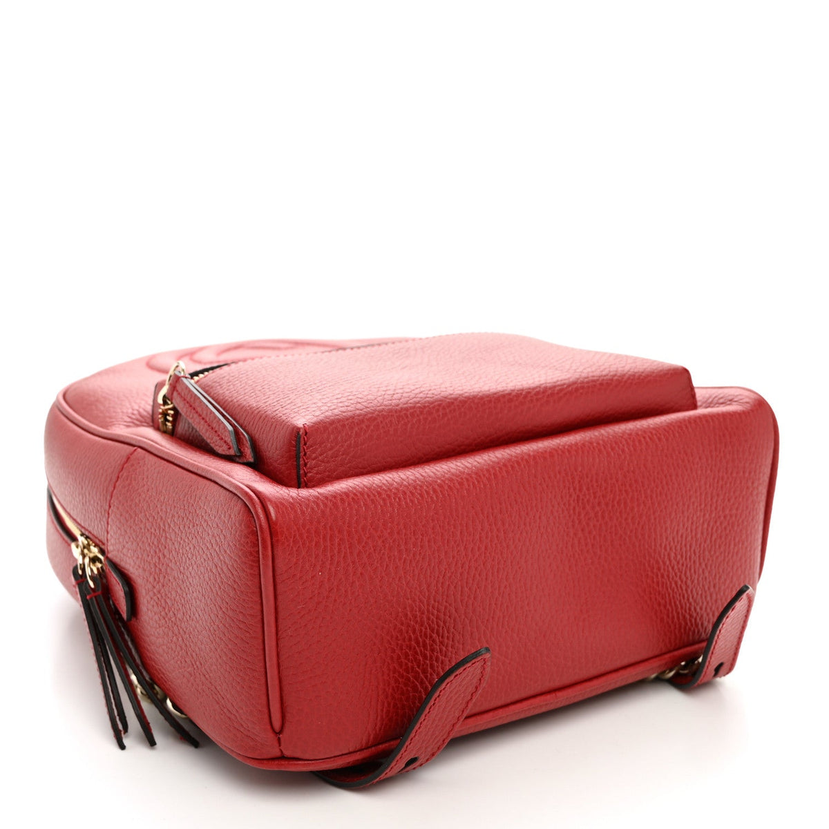 Pebbled Calfskin Soho Chain Backpack Hibiscus Red
