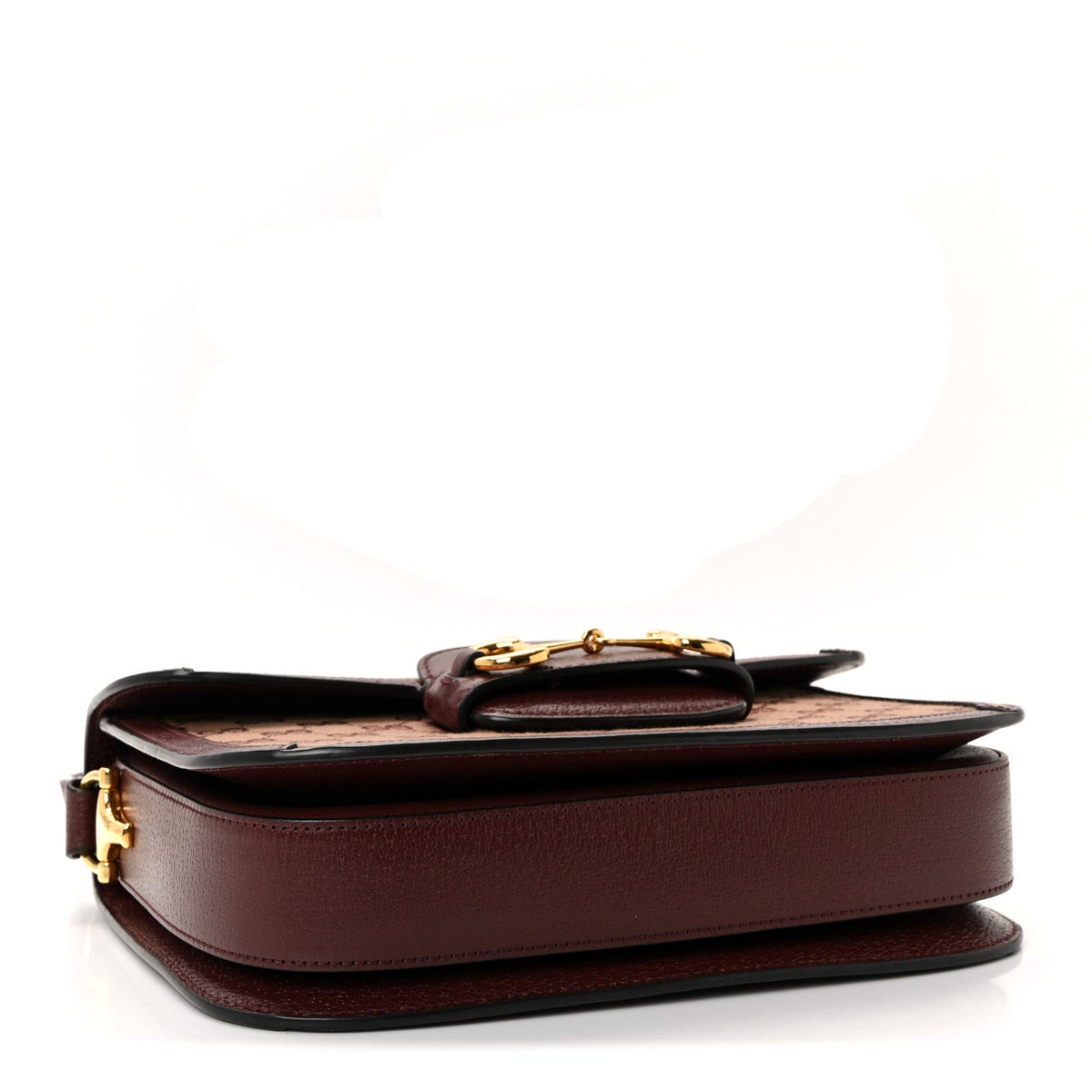 Monogram Textured Dollar Calfskin Horsebit 1955 Shoulder Bag Sahara Rubino Chardonnay