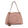 Pebbled Calfskin Medium Soho Chain Shoulder Bag Antique Rose