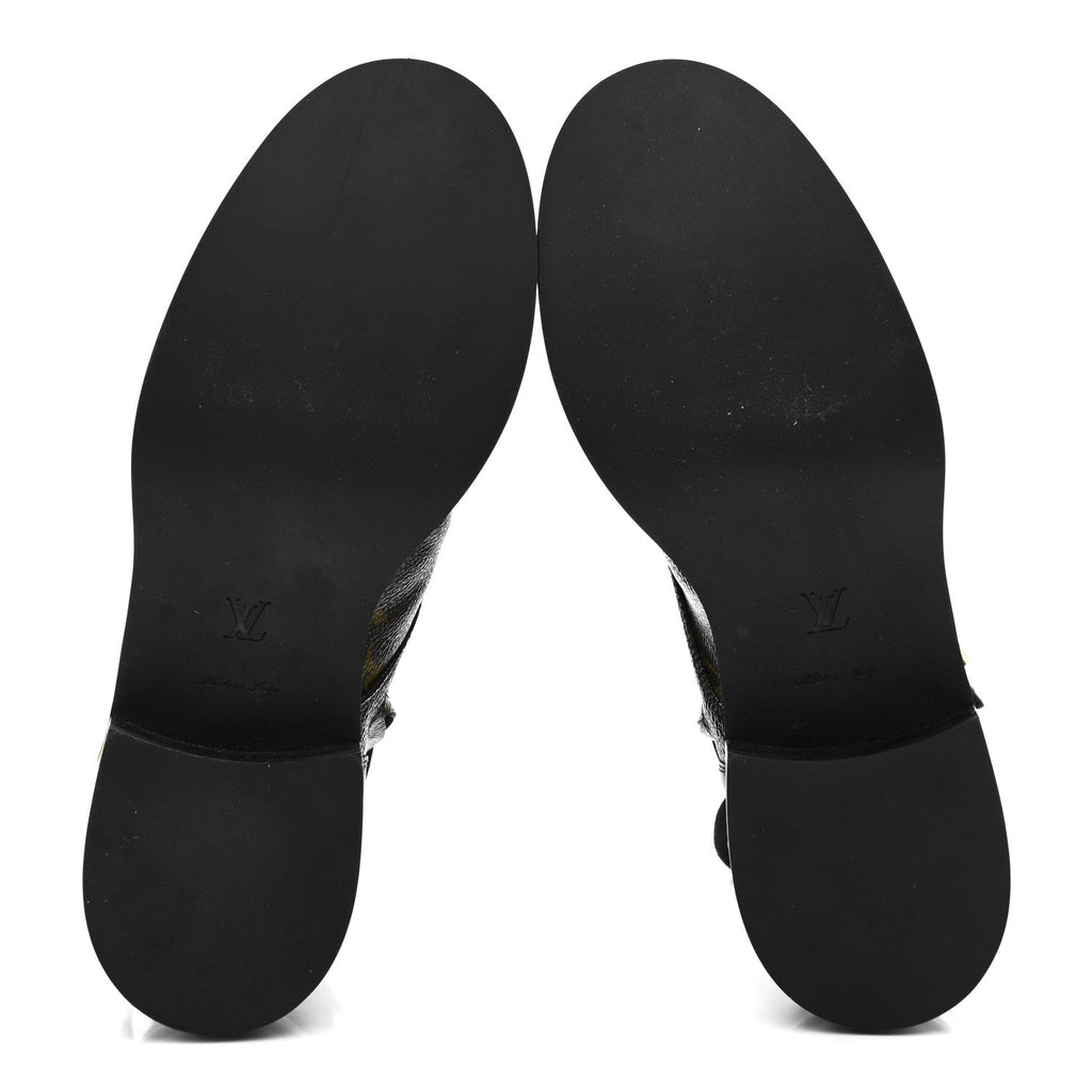 Calfskin Monogram Wonderland Flat Ranger Boots 39 Black