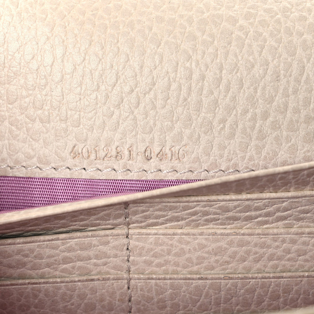 Dollar Calfskin Mini Dionysus Chain Wallet Mystic White