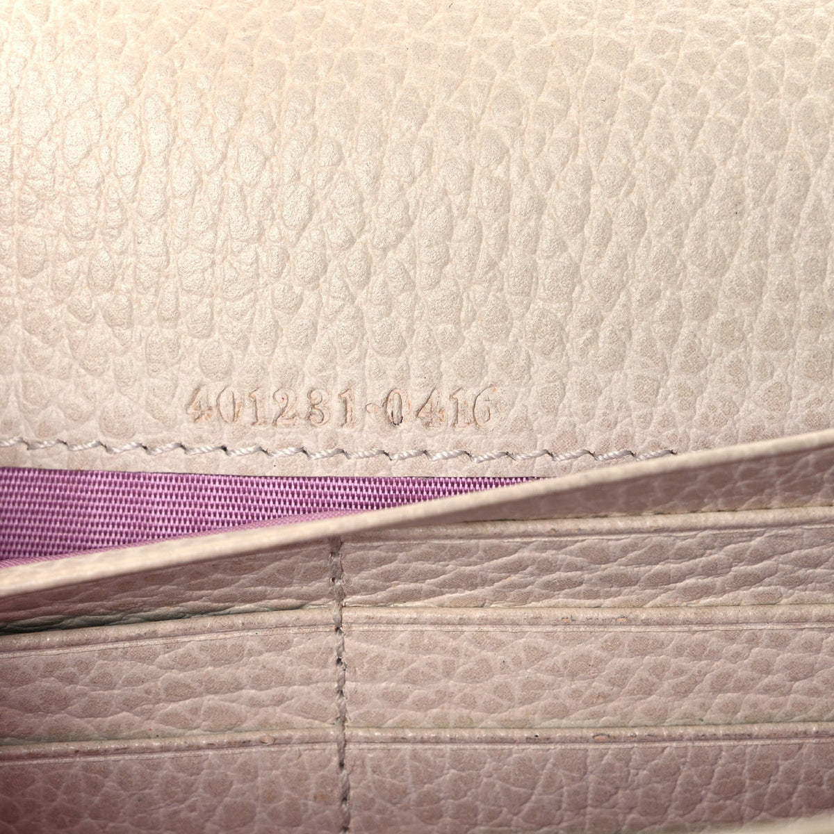 Dollar Calfskin Mini Dionysus Chain Wallet Mystic White