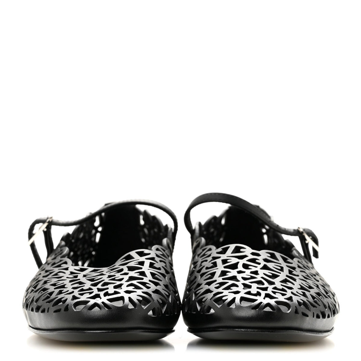 Calfskin Chaine d'Ancre Meli Ballet Flats 38 Black