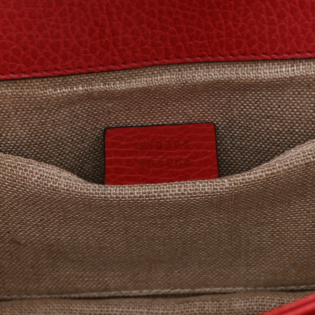 Dollar Calfskin Small Interlocking G Shoulder Bag Red