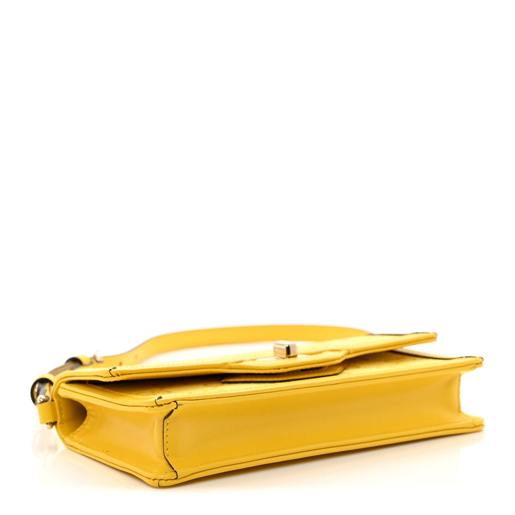GG Monogram Scratch Lux Calfskin Mini Luce Shoulder Bag Yellow