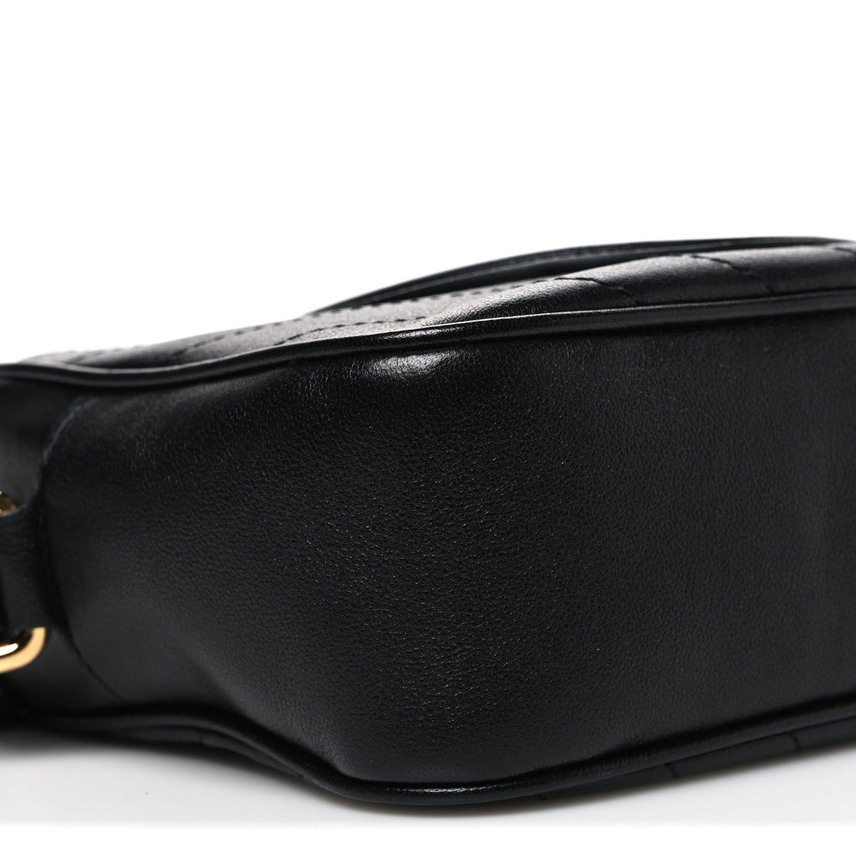 Sakai Be Green Calfskin Diagonal Stitched Small Blondie Shoulder Bag Black