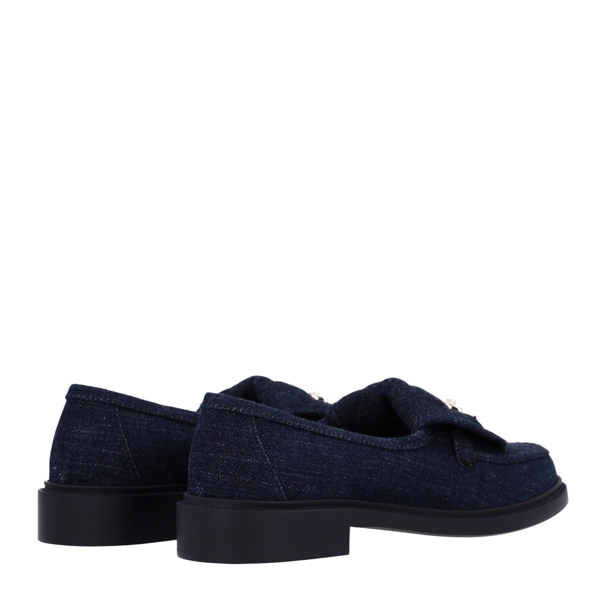 Denim CC Turnlock Loafers 39.5 Dark Blue