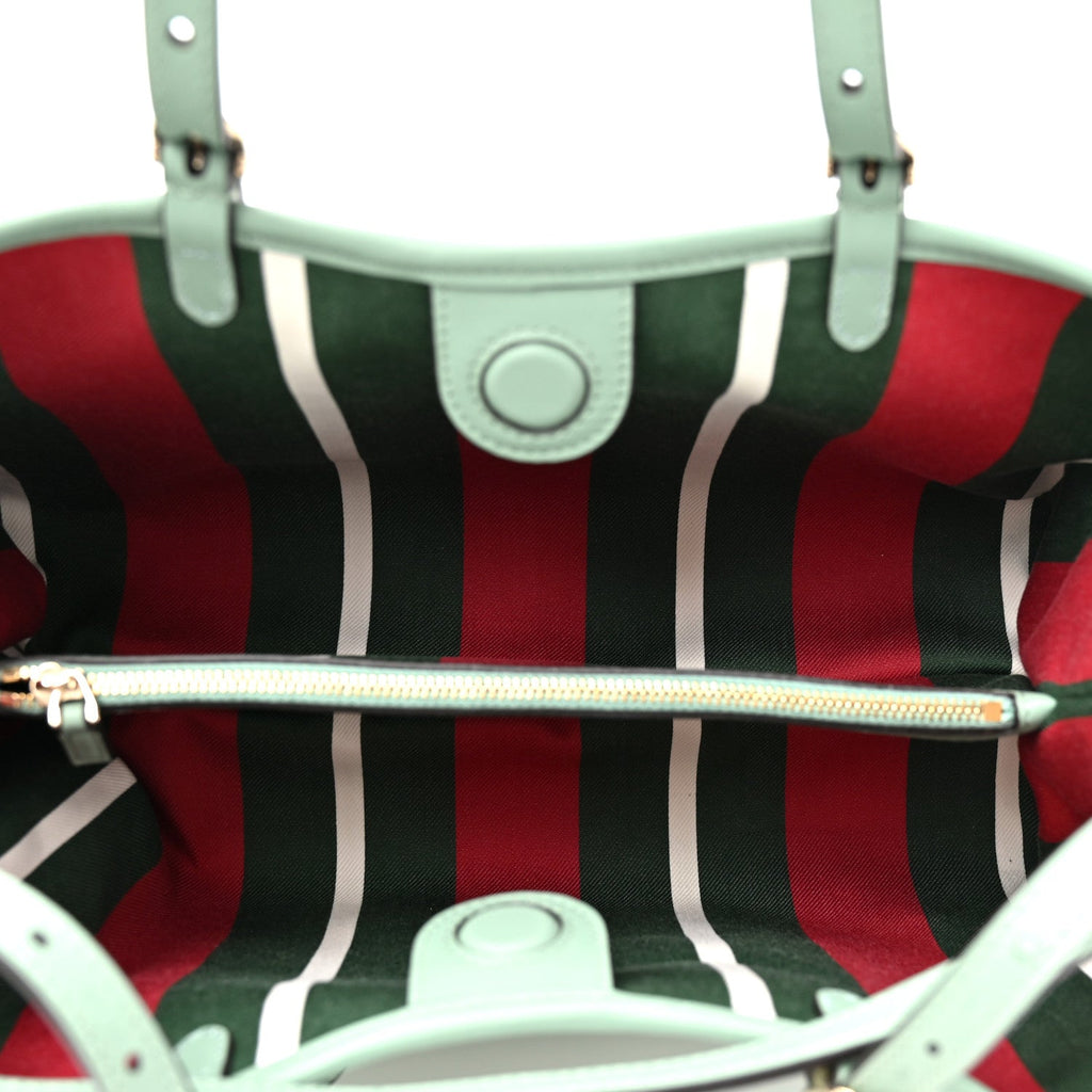 GG Supreme Monogram Emblem Medium Tote Bag Sage Green