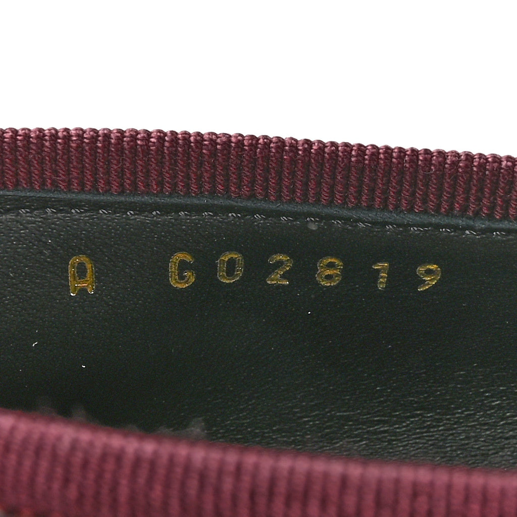 Patent Calfskin Crocodile Embossed Ballerina Flats 37 Dark Burgundy Black