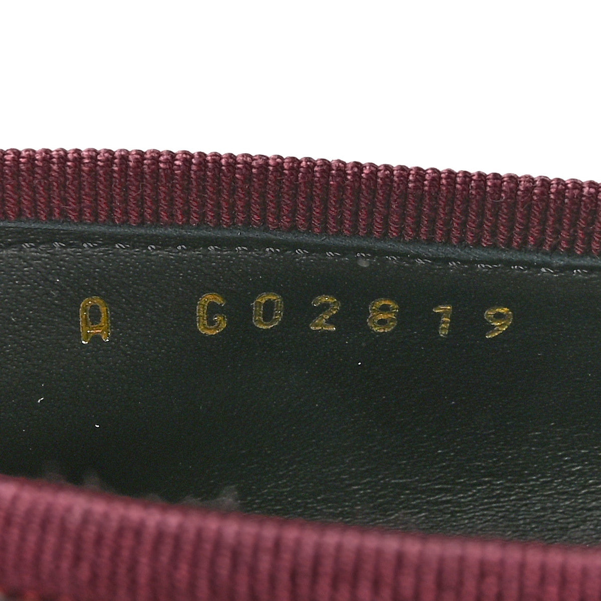 Patent Calfskin Crocodile Embossed Ballerina Flats 37 Dark Burgundy Black